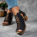 Women's Chunky Block Heel Sandals with Adjustable Strap