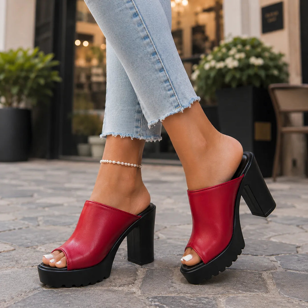 Women's Chunky Block Heel Sandals with Cushioned Insole