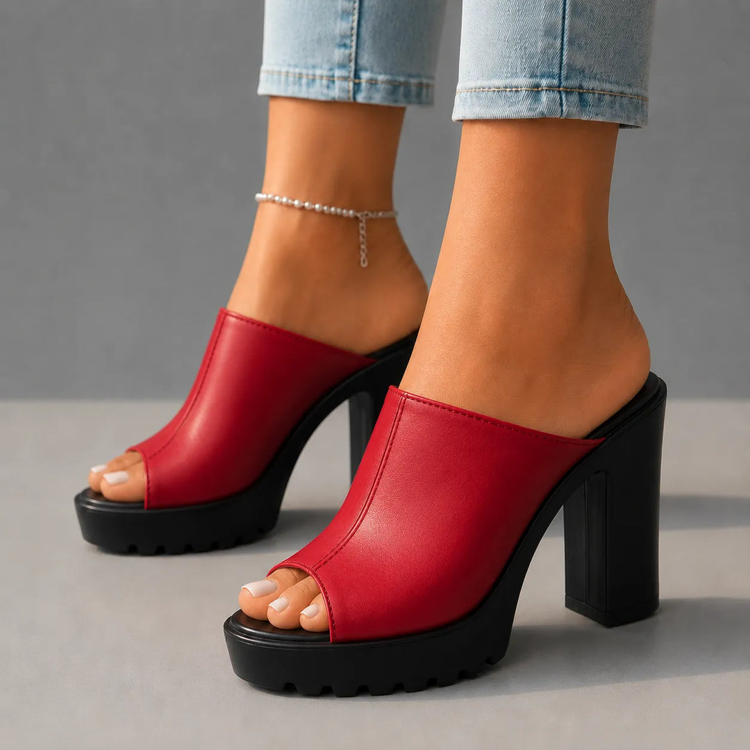 Women's Chunky Block Heel Sandals with Cushioned Insole