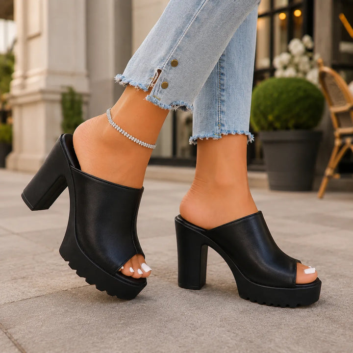 Women's Chunky Block Heel Sandals with Cushioned Insole