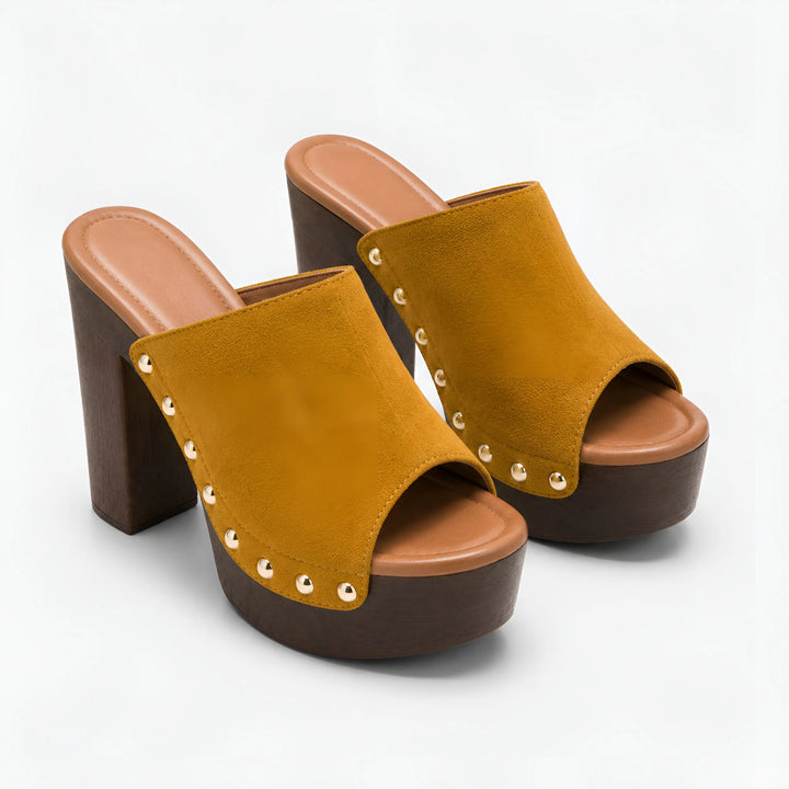 Women's Chunky Heeled Sandals with Cushioned Insole