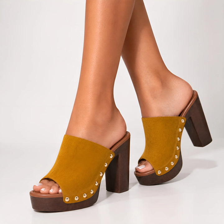 Women's Chunky Heeled Sandals with Cushioned Insole