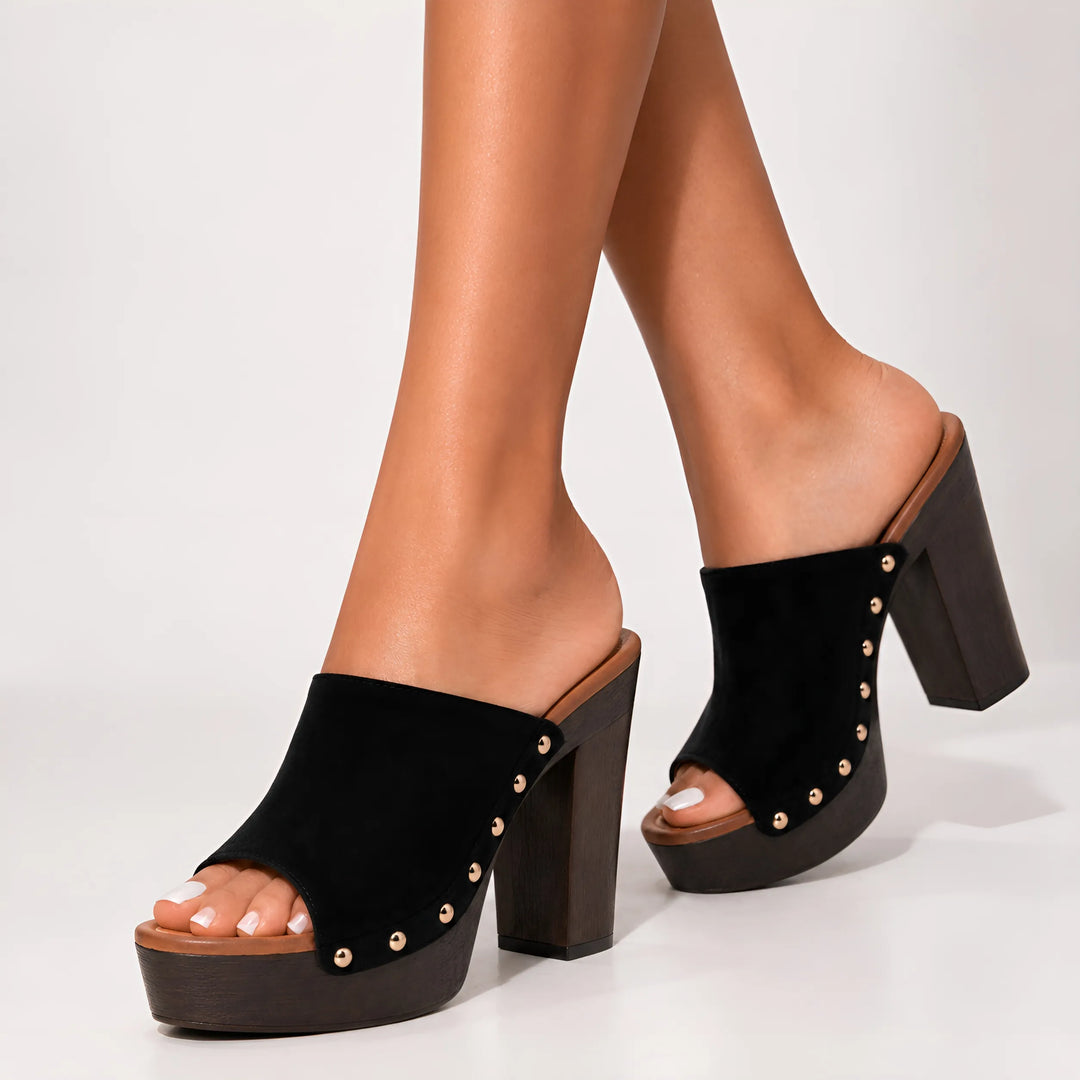 Women's Chunky Heeled Sandals with Cushioned Insole