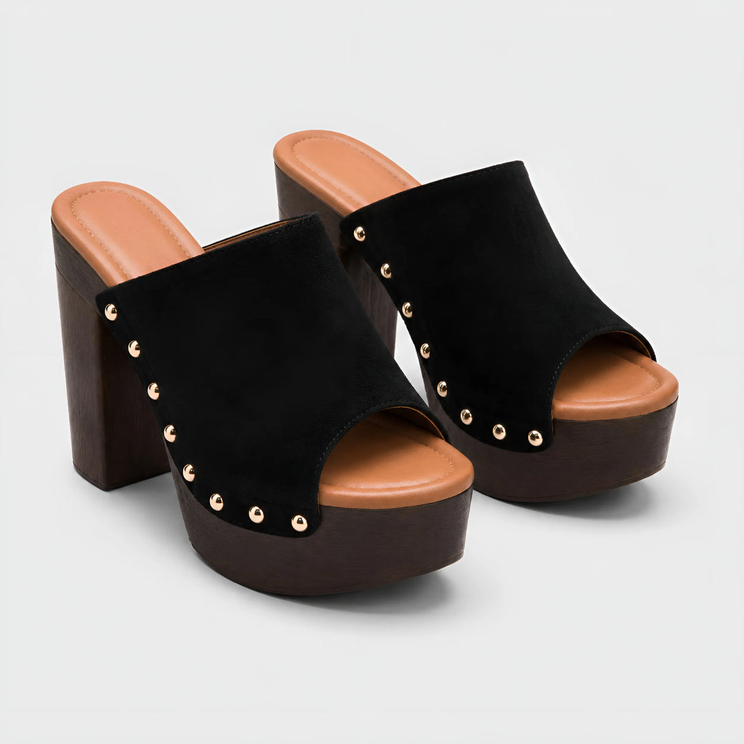 Women's Chunky Heeled Sandals with Cushioned Insole