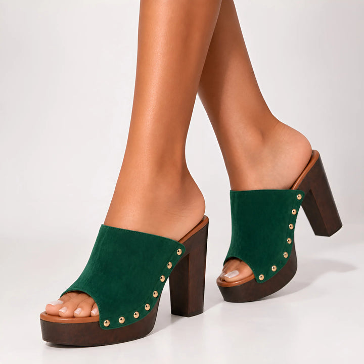 Women's Chunky Heeled Sandals with Cushioned Insole