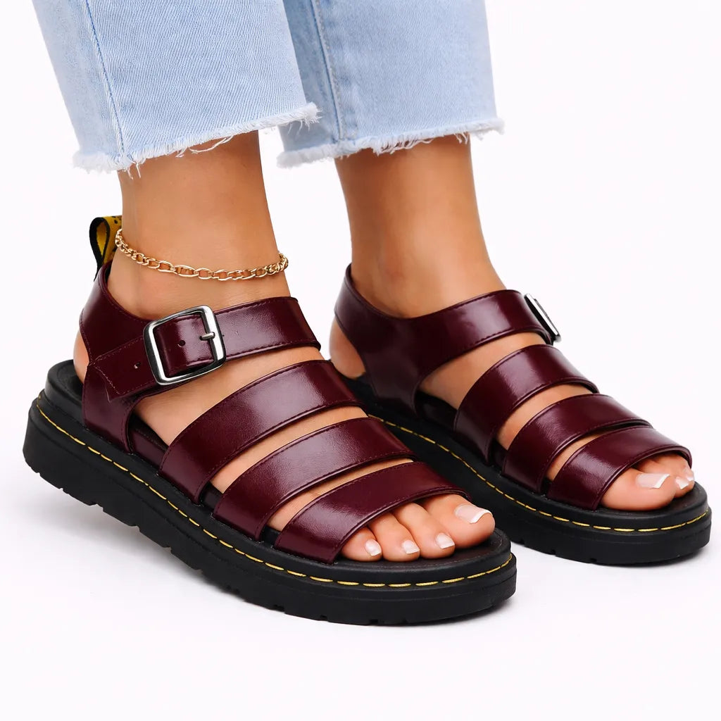 Women's Chunky Platform Sandals with Adjustable Strap