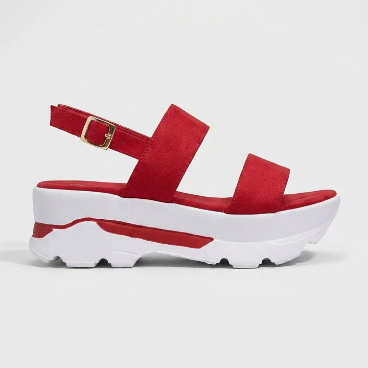 Women's Chunky Platform Sandals with Buckle Strap