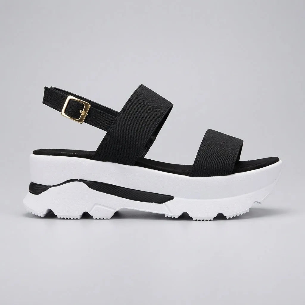 Women's Chunky Platform Sandals with Buckle Strap