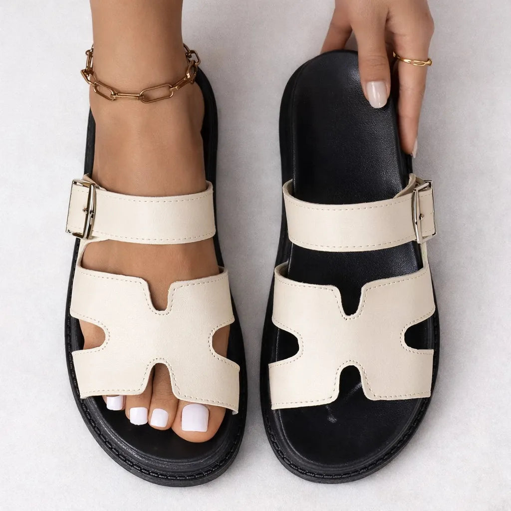 Women's Chunky Sandals with Cushioned Insole and Adjustable Strap