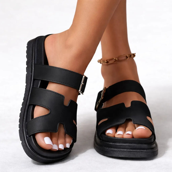 Women's Chunky Sandals with Cushioned Insole and Adjustable Strap