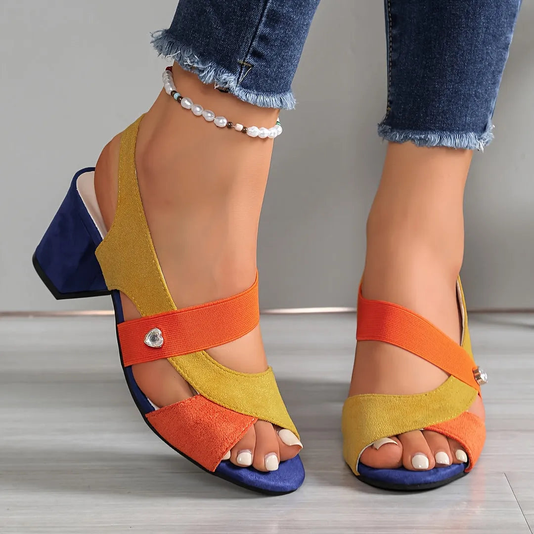 Women's Comfy Block Heel Sandals with Lightweight Sole