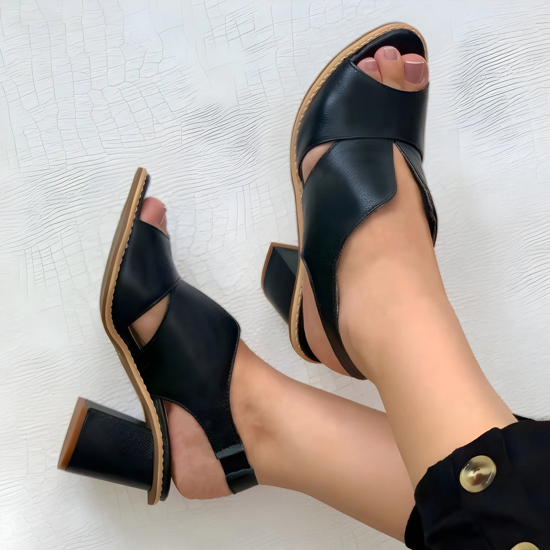 Women's Comfy Block Heel Sandals with Non Slip Sole