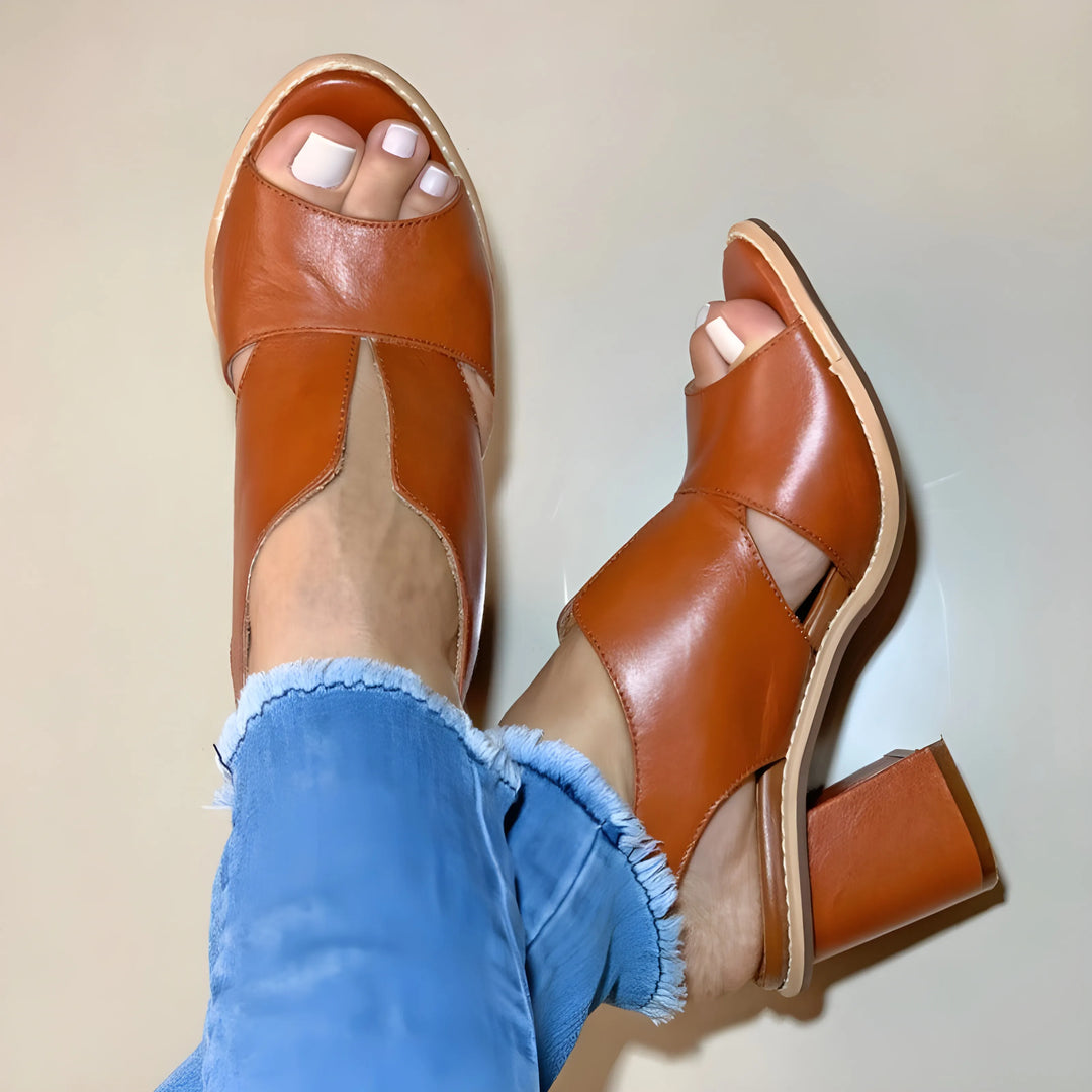Women's Comfy Block Heel Sandals with Non Slip Sole