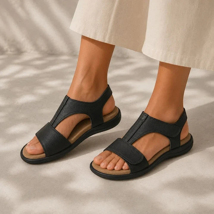 Women's Comfy Flat Sandals with Adjustable Strap