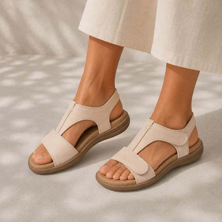 Women's Comfy Flat Sandals with Adjustable Strap
