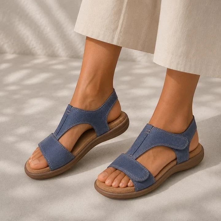 Women's Comfy Flat Sandals with Adjustable Strap