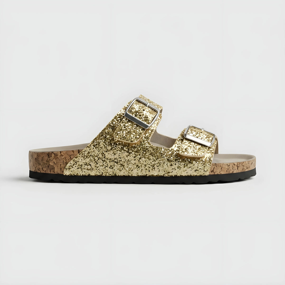 Women's Comfy Flat Sandals with Double Buckle Straps