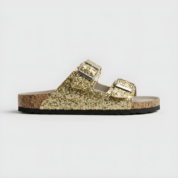 Women's Comfy Flat Sandals with Double Buckle Straps