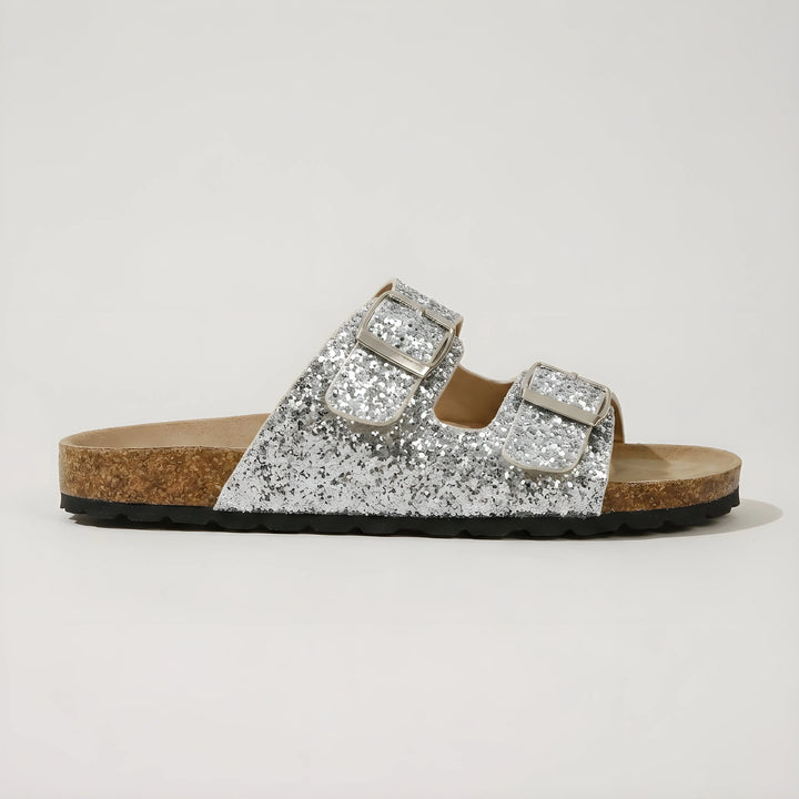 Women's Comfy Flat Sandals with Double Buckle Straps