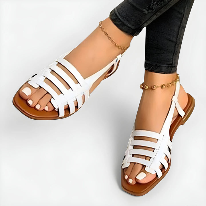 Women's Comfy Flat Sandals with Slingback Strap