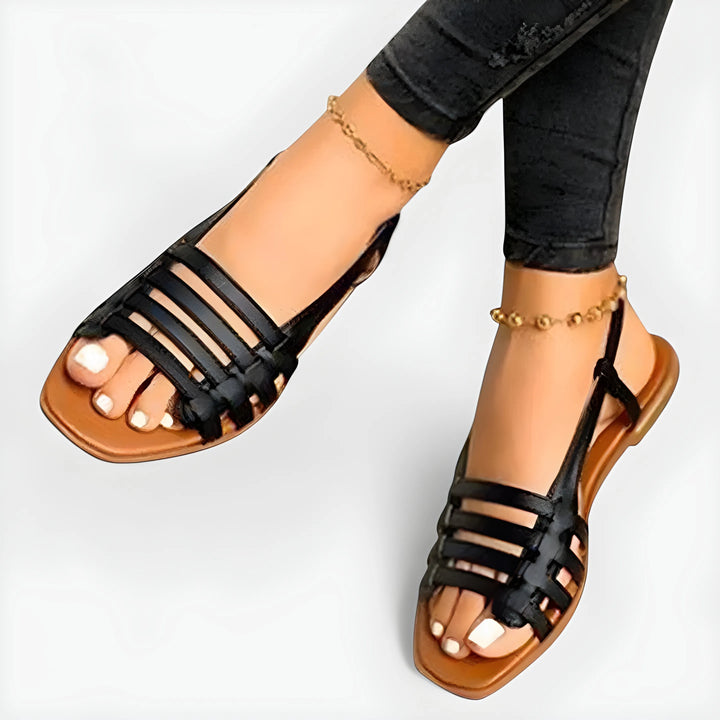 Women's Comfy Flat Sandals with Slingback Strap