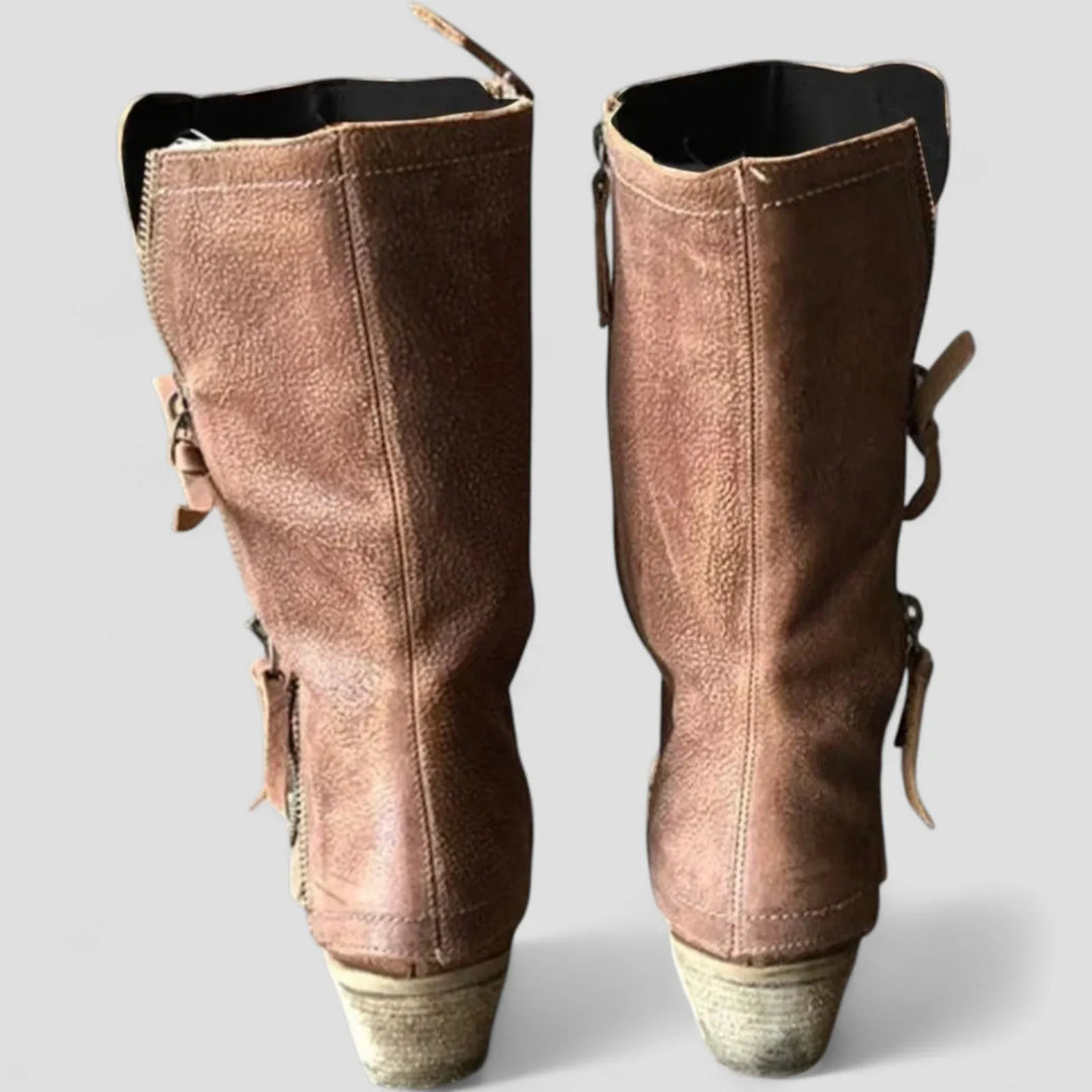 Women's Comfy Heeled Cowboy Boots with Lightweight Sole