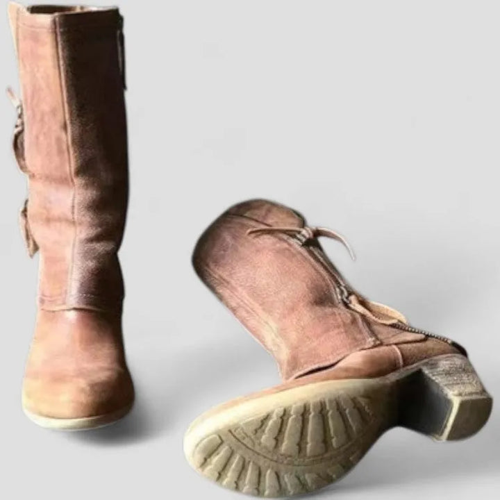 Women's Comfy Heeled Cowboy Boots with Lightweight Sole