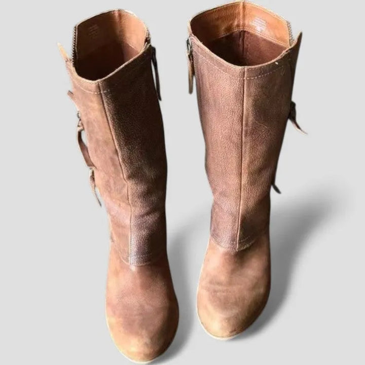 Women's Comfy Heeled Cowboy Boots with Lightweight Sole