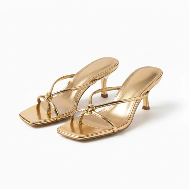 Women's Comfy Heeled Sandals with Cushioned Footbed