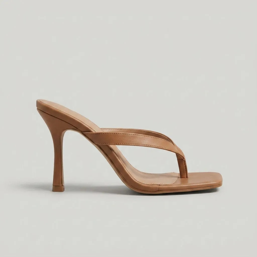 Women's Comfy Heeled Sandals with Square Toe