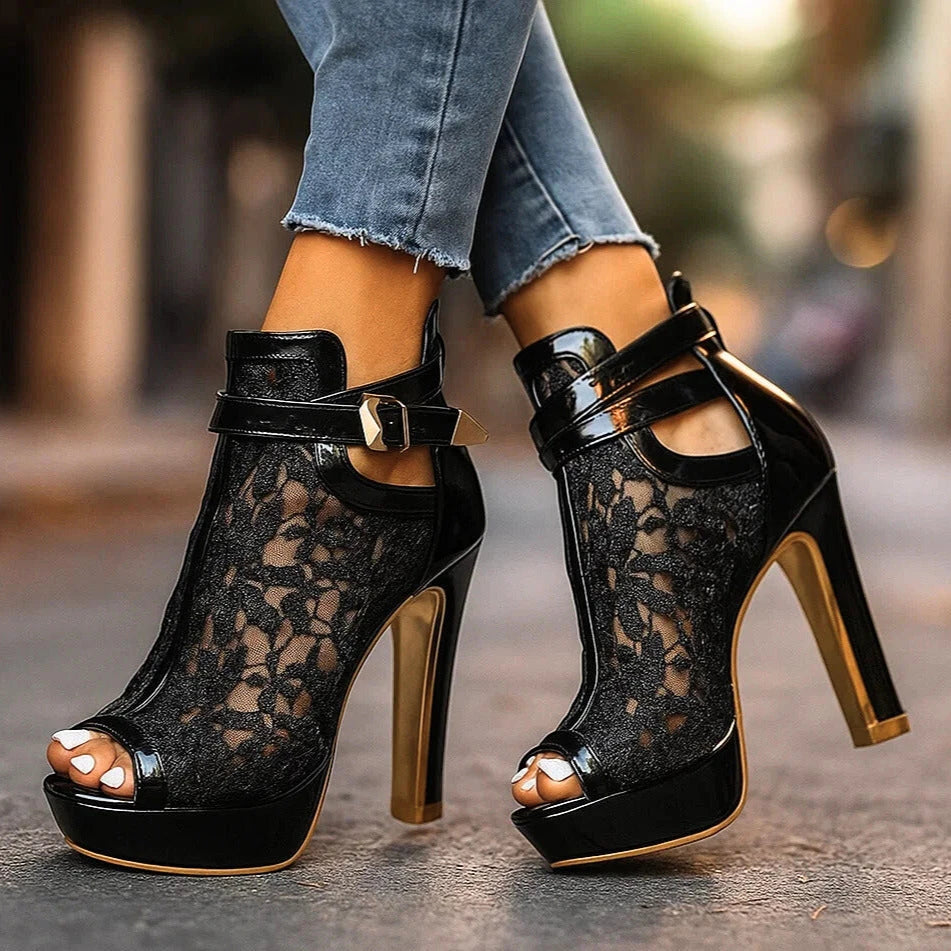 Women's Comfy High Heels Sandals with Adjustable Strap