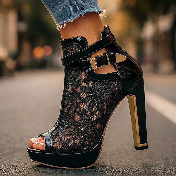 Women's Comfy High Heels Sandals with Adjustable Strap