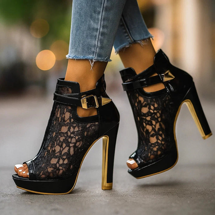Women's Comfy High Heels Sandals with Adjustable Strap
