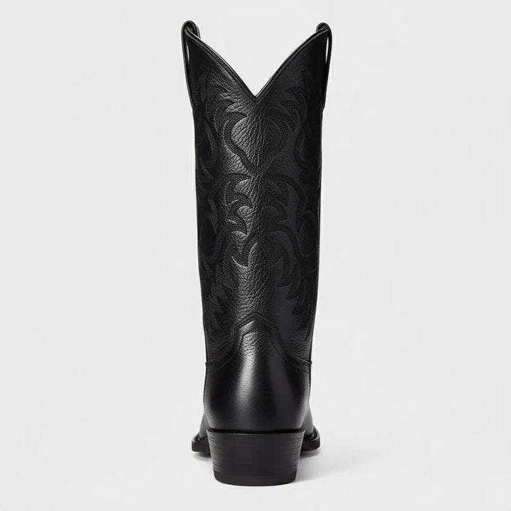 Women's Comfy Knee High Cowboy Boots with Side Zip