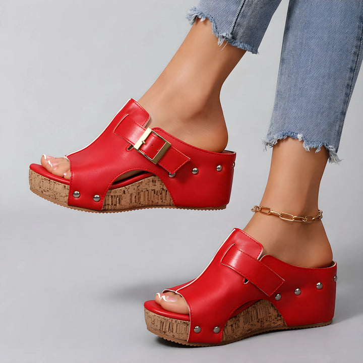 Women's Comfy Platform Sandals with Adjustable Strap