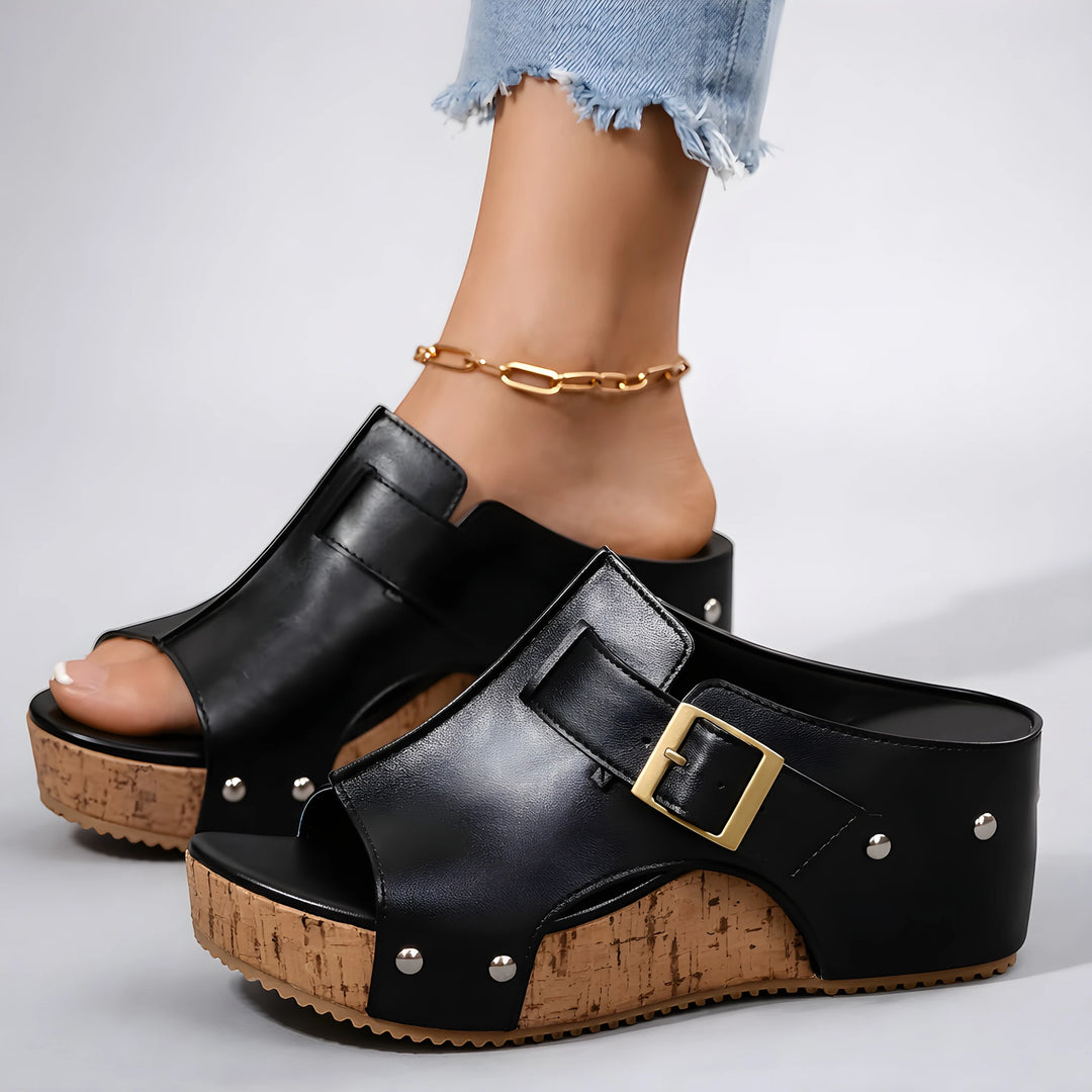 Women's Comfy Platform Sandals with Adjustable Strap