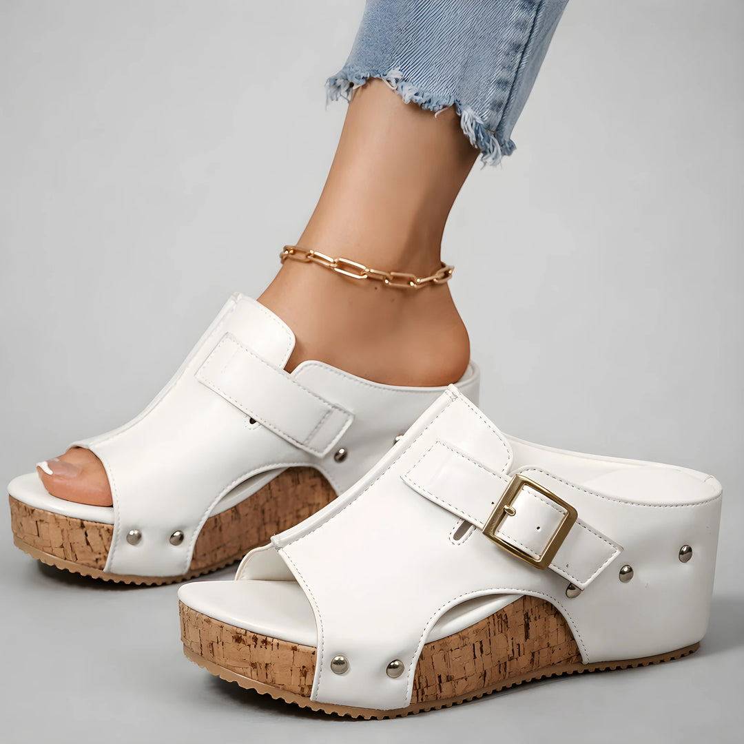 Women's Comfy Platform Sandals with Adjustable Strap
