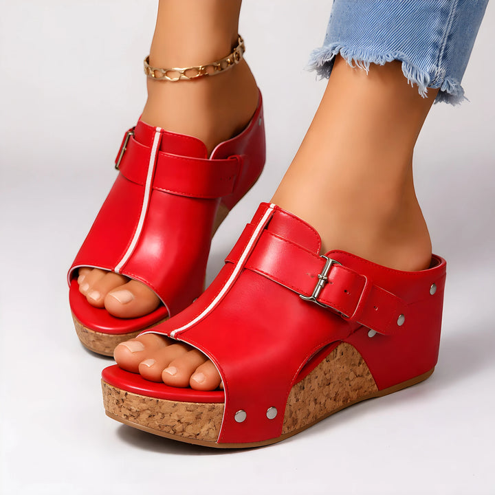 Women's Comfy Platform Sandals with Adjustable Strap