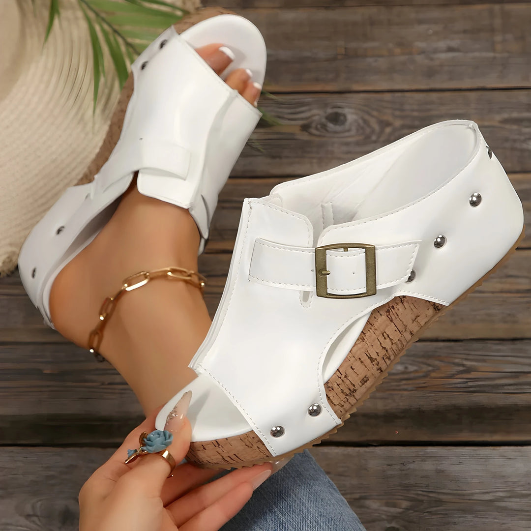 Women's Comfy Platform Sandals with Adjustable Strap