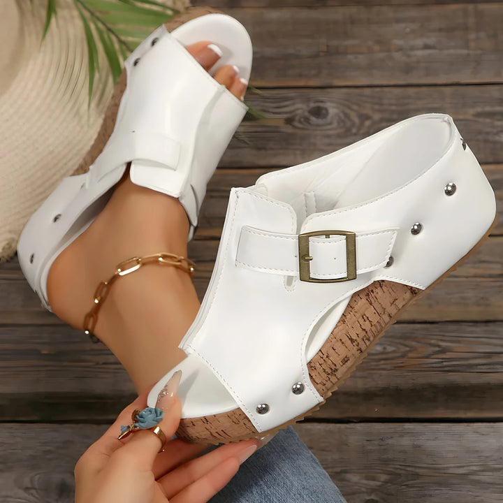 Women's Comfy Platform Sandals with Adjustable Strap