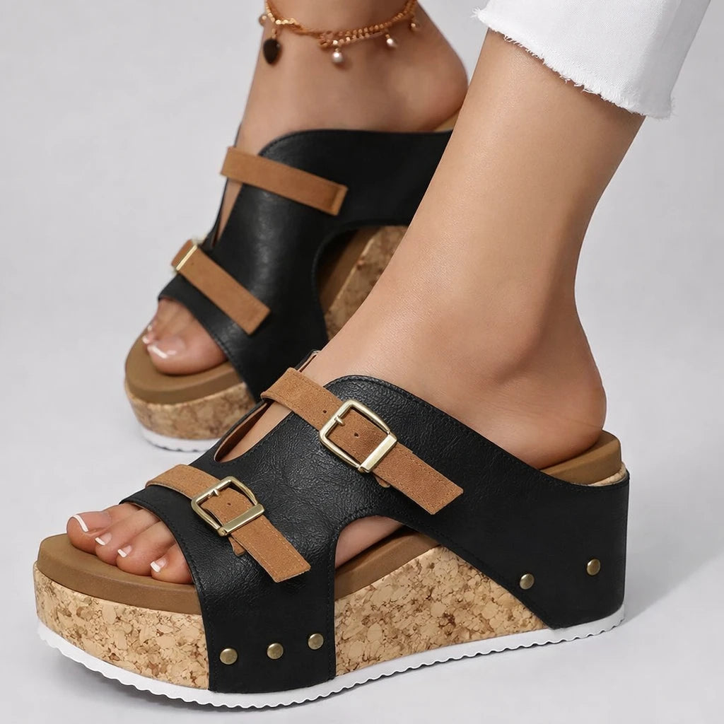 Women's Comfy Platform Sandals with Padded Footbed