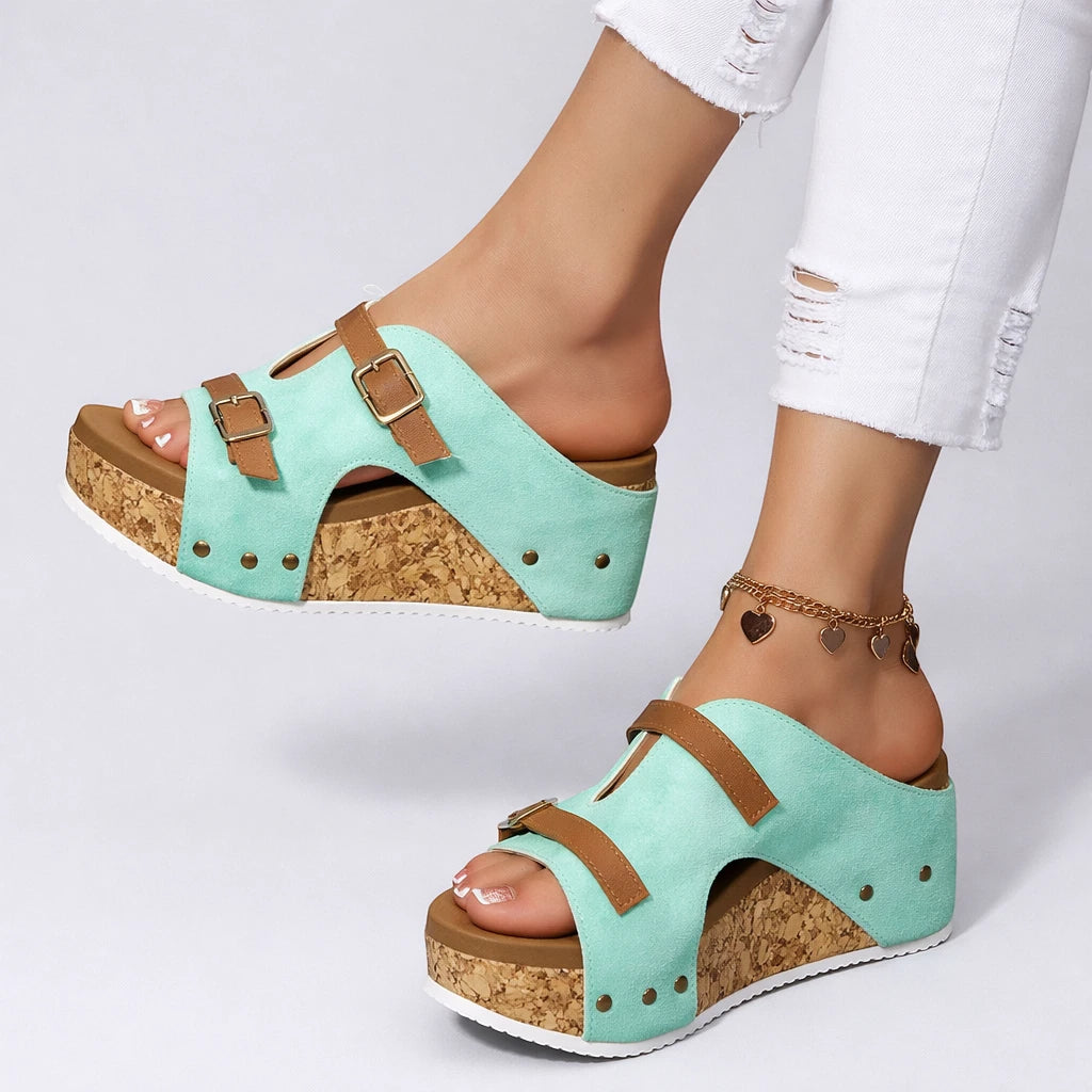 Women's Comfy Platform Sandals with Padded Footbed