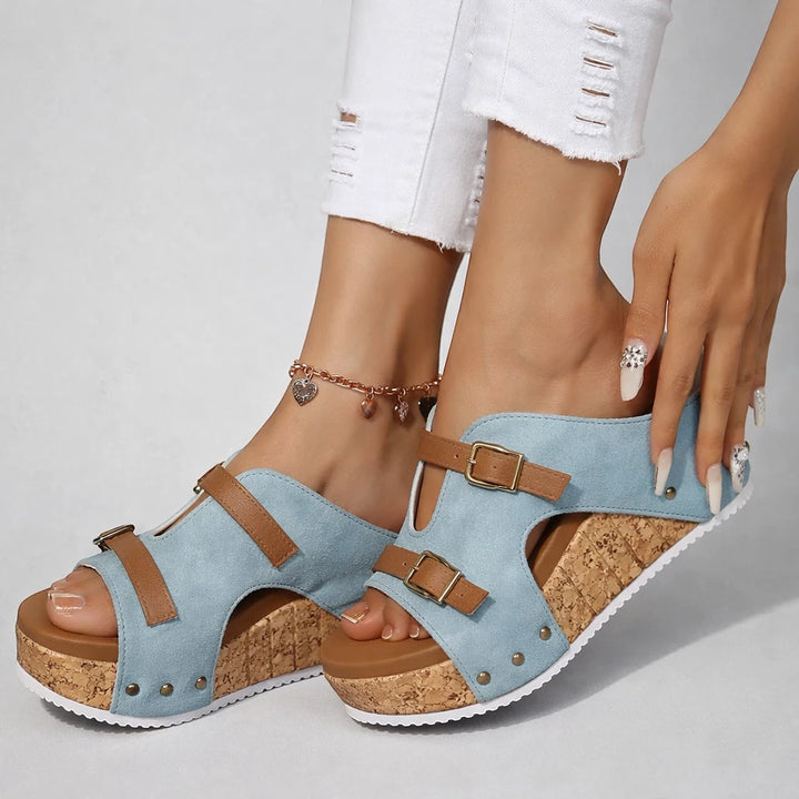 Women's Comfy Platform Sandals with Padded Footbed