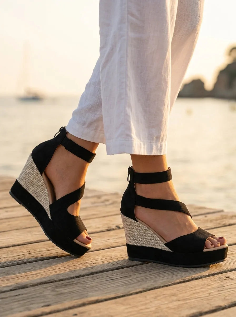 Women’s Comfy Platform Sandals with Padded Footbed