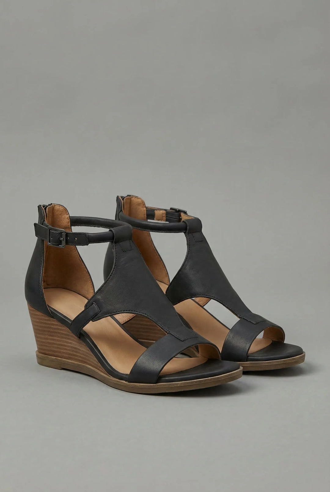 Women's Comfy Strappy Heeled Sandals with Non-Slip Sole