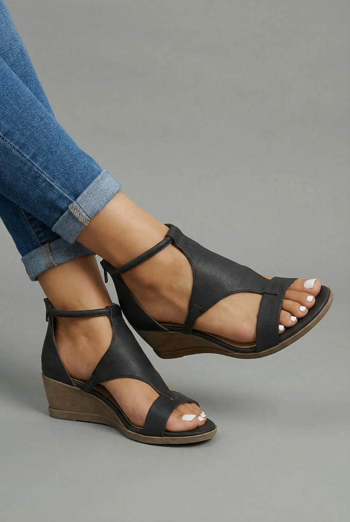 Women's Comfy Strappy Heeled Sandals with Non-Slip Sole