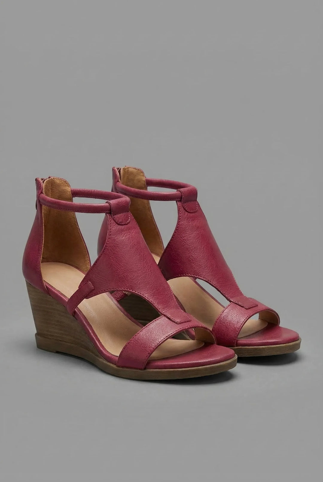 Women's Comfy Strappy Heeled Sandals with Non-Slip Sole
