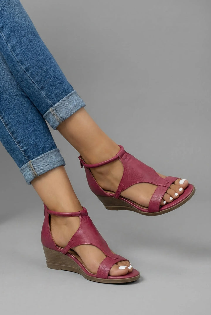 Women's Comfy Strappy Heeled Sandals with Non-Slip Sole