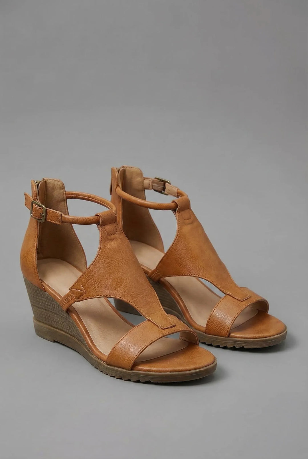 Women's Comfy Strappy Heeled Sandals with Non-Slip Sole
