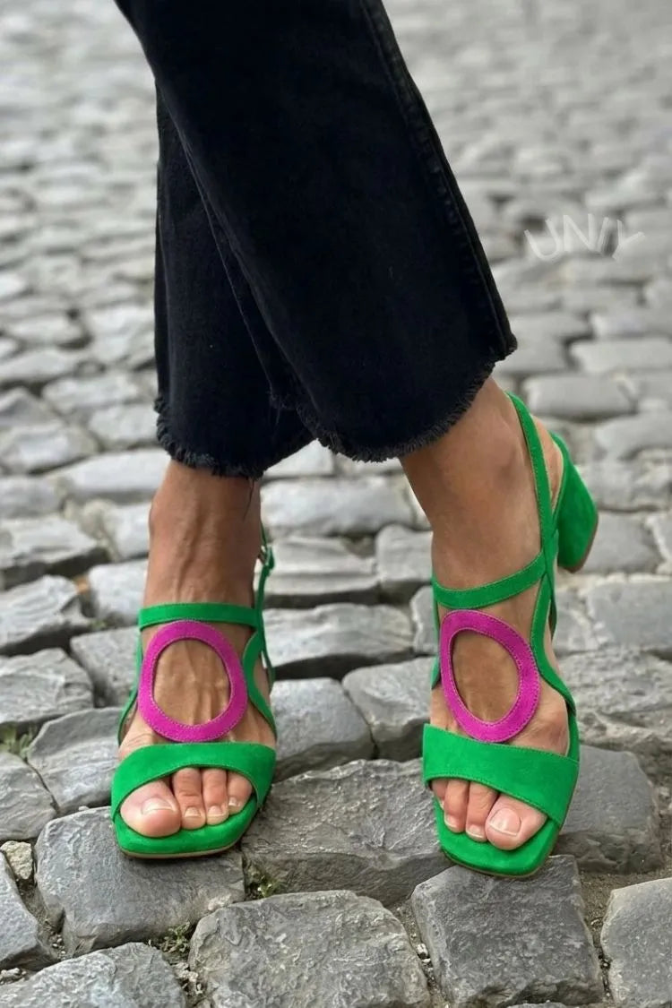 Women's Comfy Strappy Sandals with Block Heel